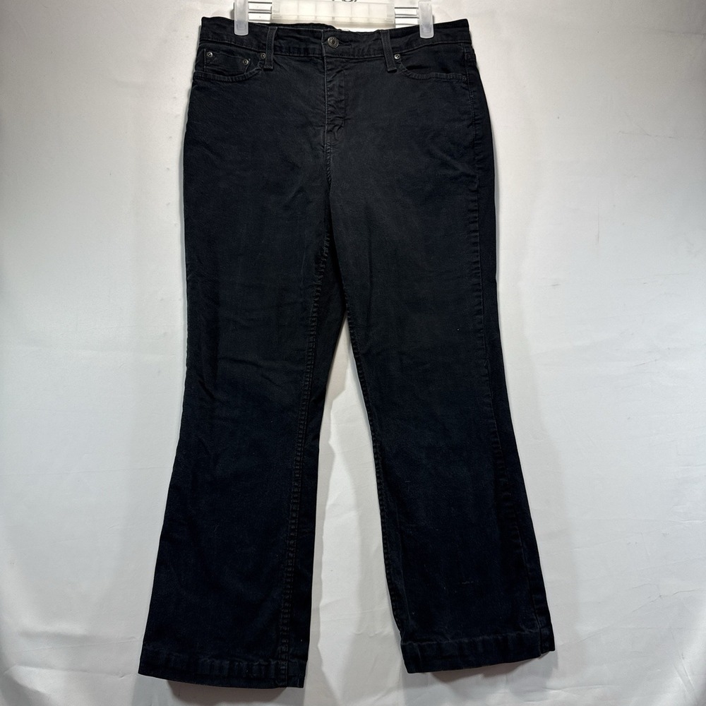 Levi's Strauss Signature Jeans Womens 12 SHORT Black At Waist Bootcut Stretch